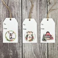 Country Christmas Gift Tags - Set of 18