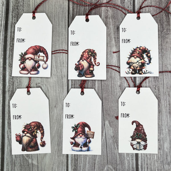 Gnomes Christmas Gift Tags - Set of 18